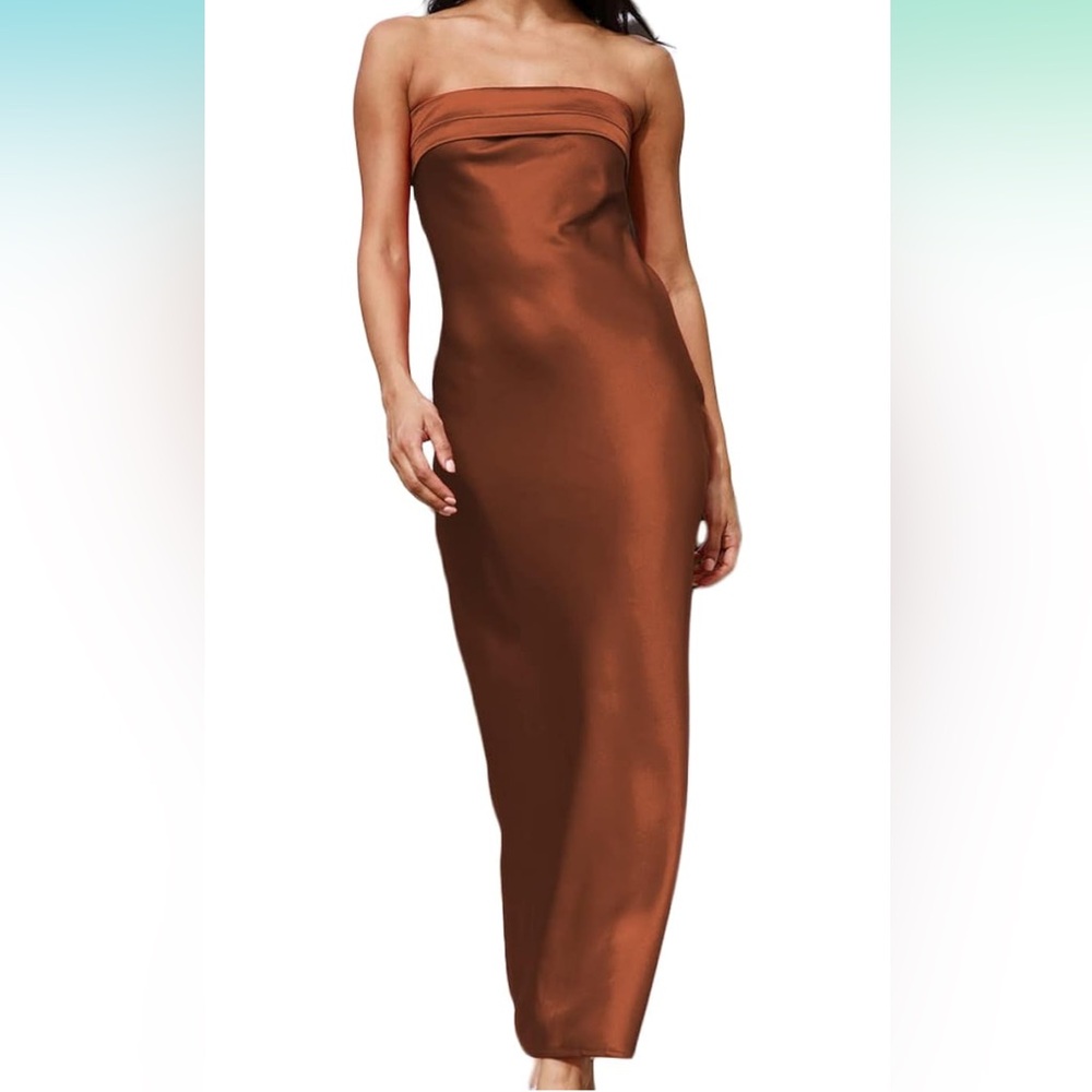 Women’s Strapless Satin Dress